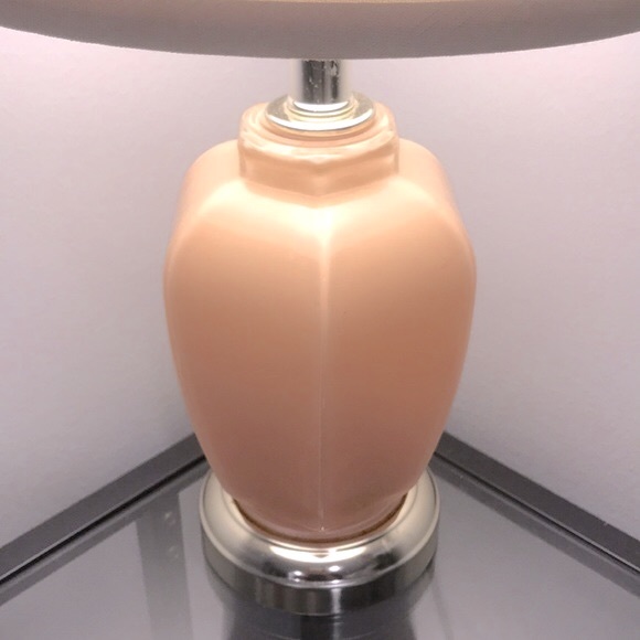 Vintage Milk Glass Lamp with Gold Accents - Picture 2 of 5